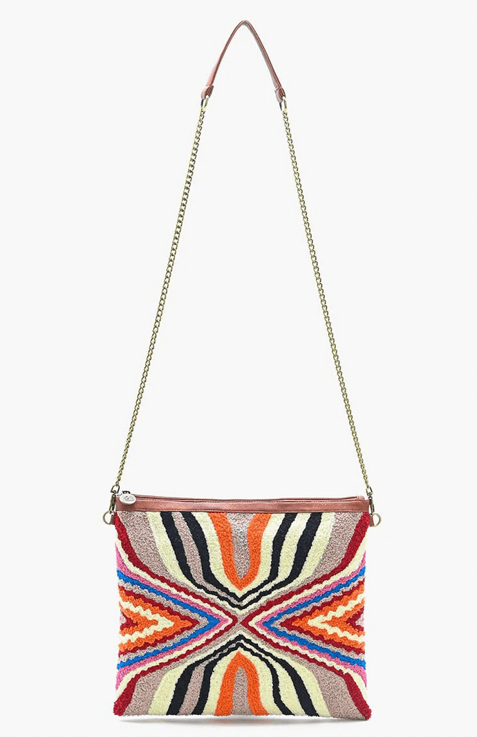 Colorful Abstract Emb. Clutch - Flea Boutiques