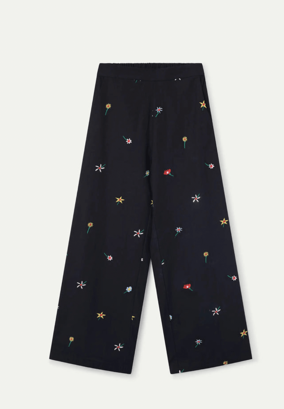 Compañía Fantástica Flower Embroidered Trousers - Flea Boutiques