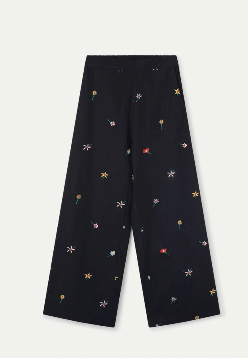 Compañía Fantástica Flower Embroidered Trousers - Flea Boutiques