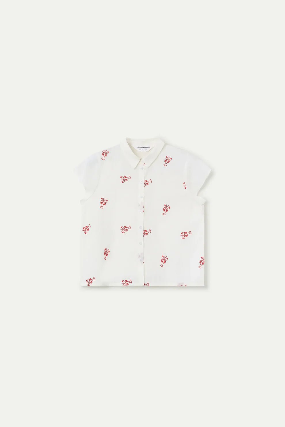 Compañía Fantástica Lobster EmbroideredCap Sleeve Shirt - Flea Boutiques