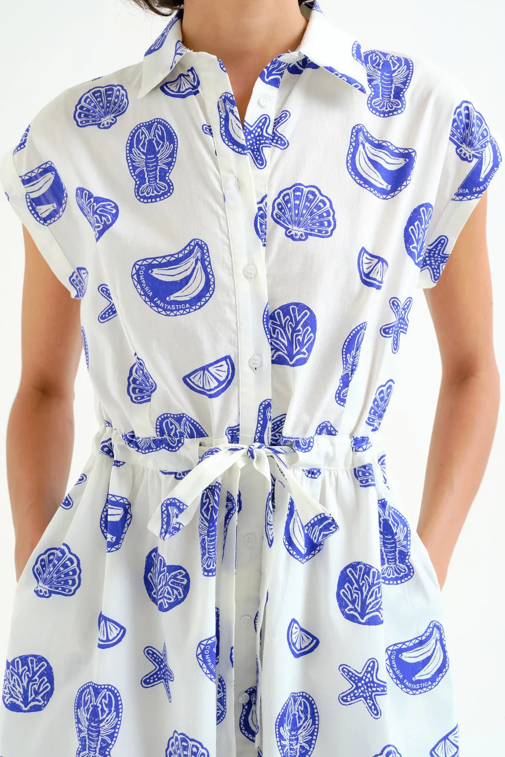 Compañía Fantástica Nautical Midi Shirt Dress - Flea Boutiques