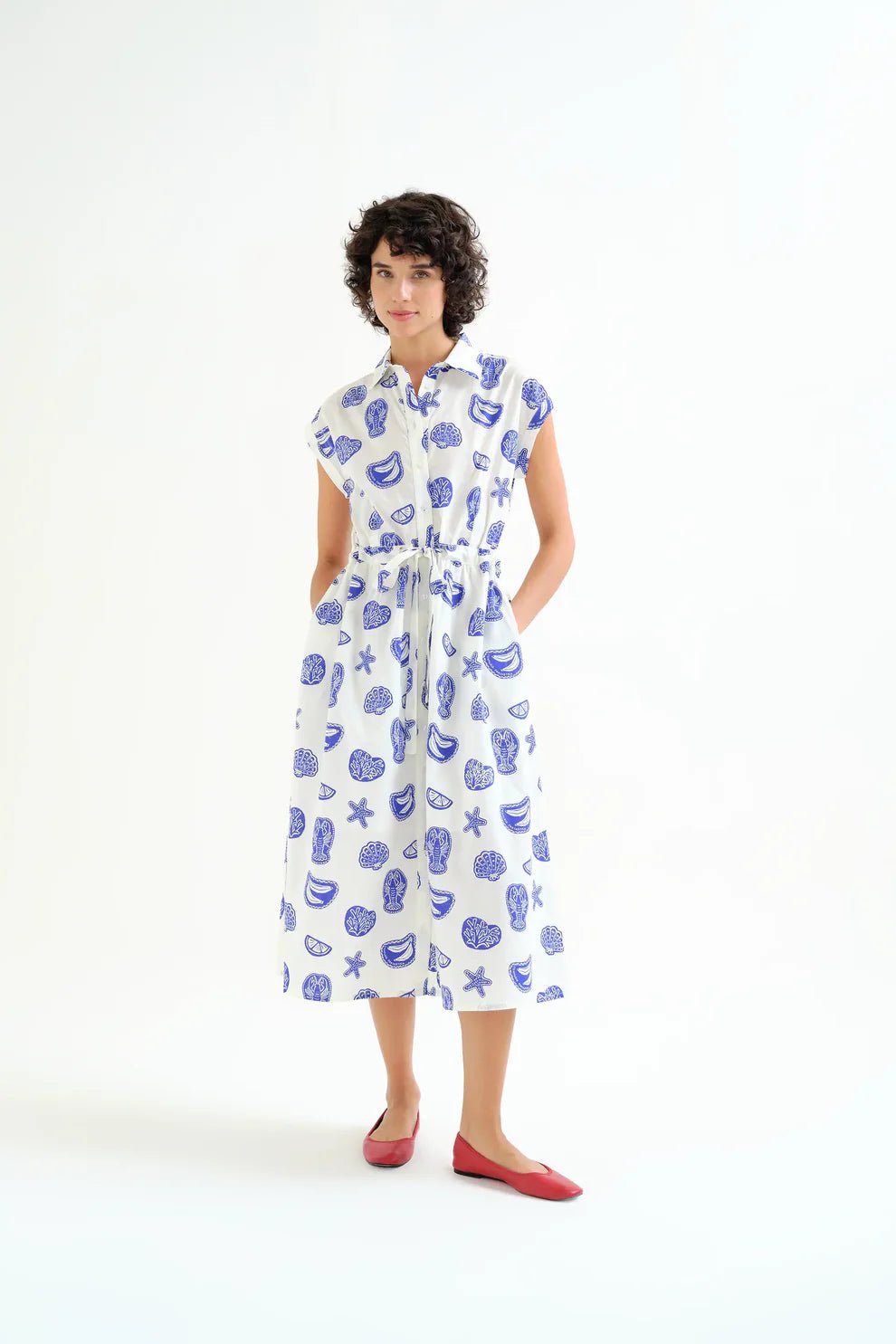 Compañía Fantástica Nautical Midi Shirt Dress - Flea Boutiques
