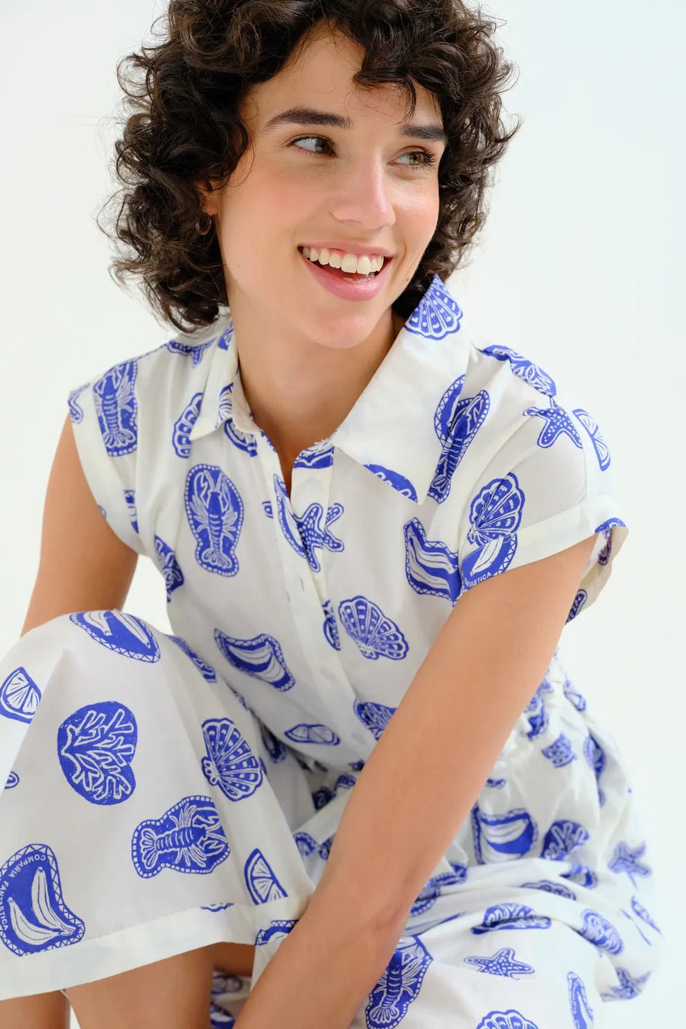 Compañía Fantástica Nautical Midi Shirt Dress - Flea Boutiques