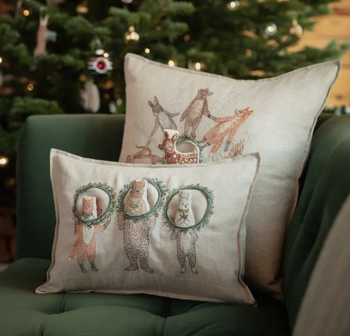 Coral & Tusk Christmas Wreath Trio Pocket Pillow - Flea Boutiques
