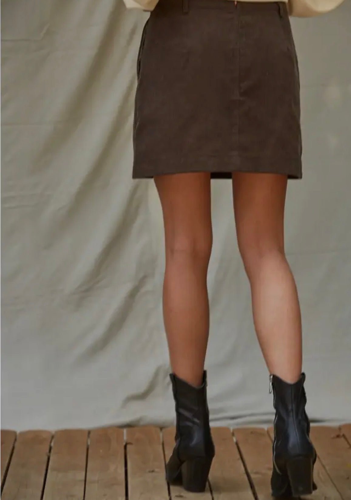 Corduroy A-Line Mini Skirt - Flea Boutiques