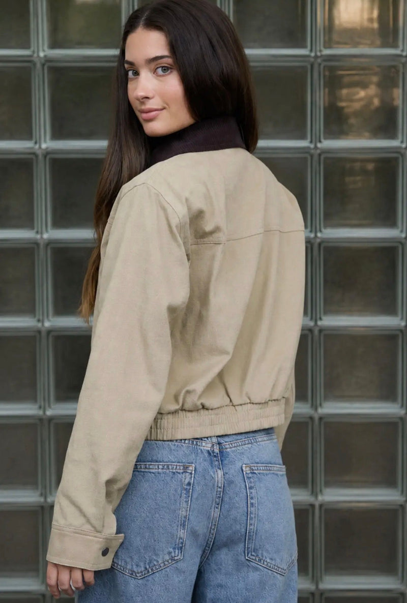 Corduroy Zip Up Jacket - Flea Boutiques