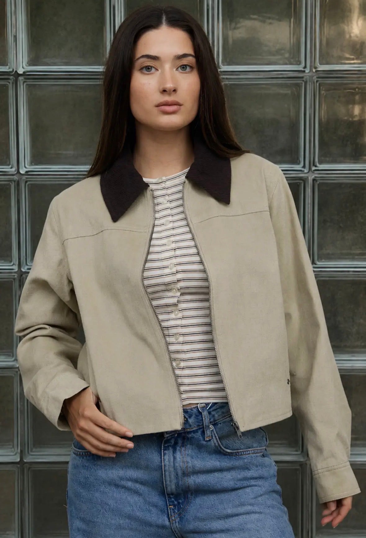 Corduroy Zip Up Jacket - Flea Boutiques