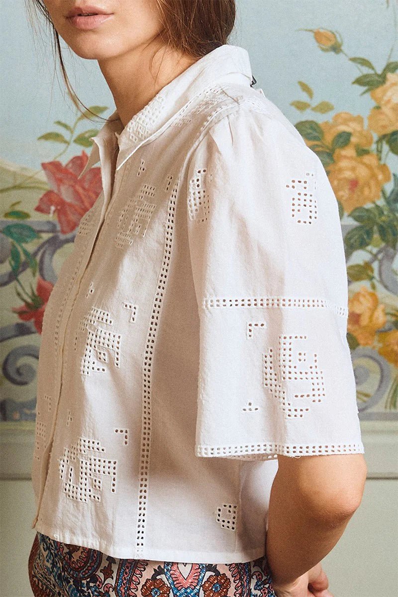 Cotton Eyelet Camp Shirt - Flea Boutiques