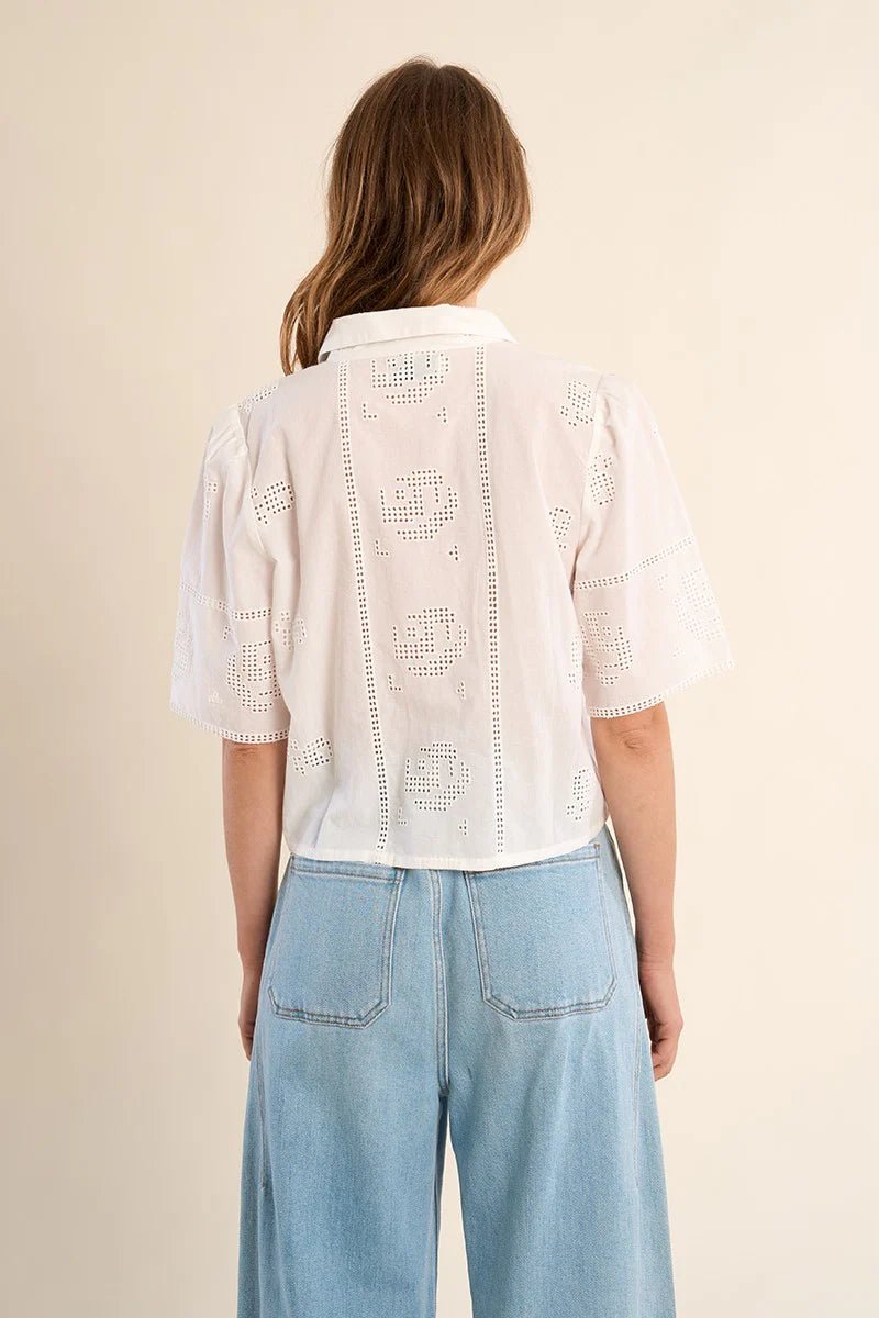 Cotton Eyelet Camp Shirt - Flea Boutiques