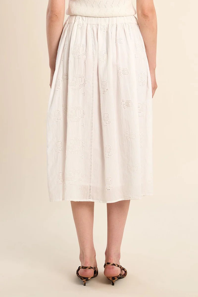 Cotton Eyelet Midi Skirt - Flea Boutiques