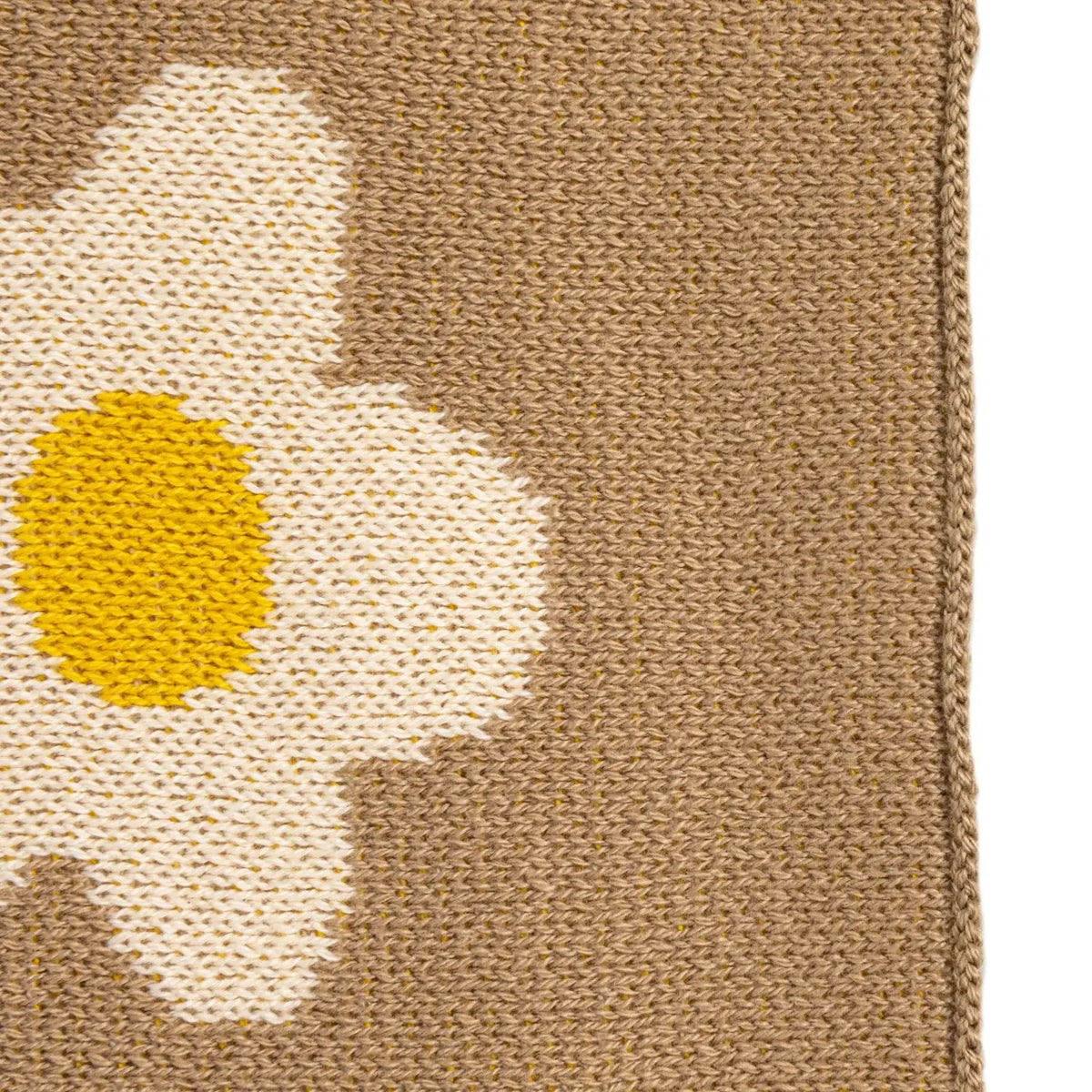 Cotton Knit Blanket W/ Flowers - Flea Boutiques