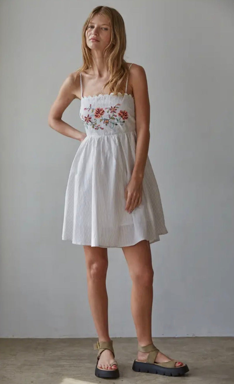 Cross Stich Bubble Mini Dress - Flea Boutiques