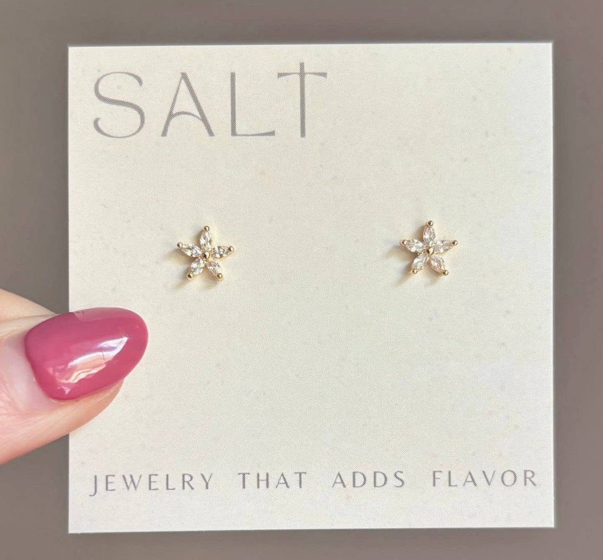 Crystal Flower Studs - Flea Boutiques
