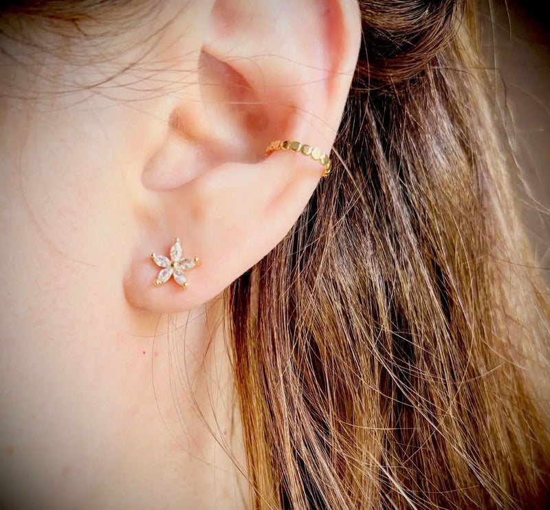Crystal Flower Studs - Flea Boutiques