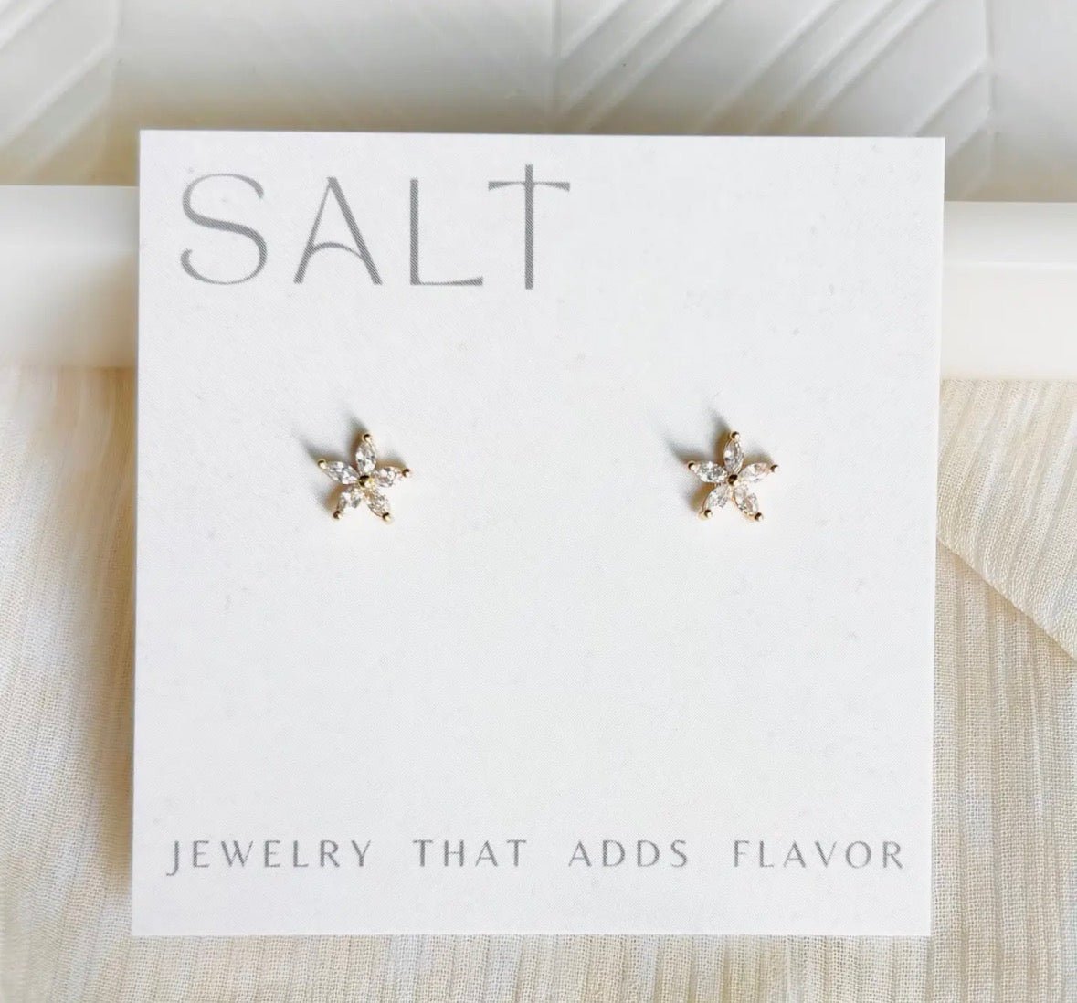 Crystal Flower Studs - Flea Boutiques
