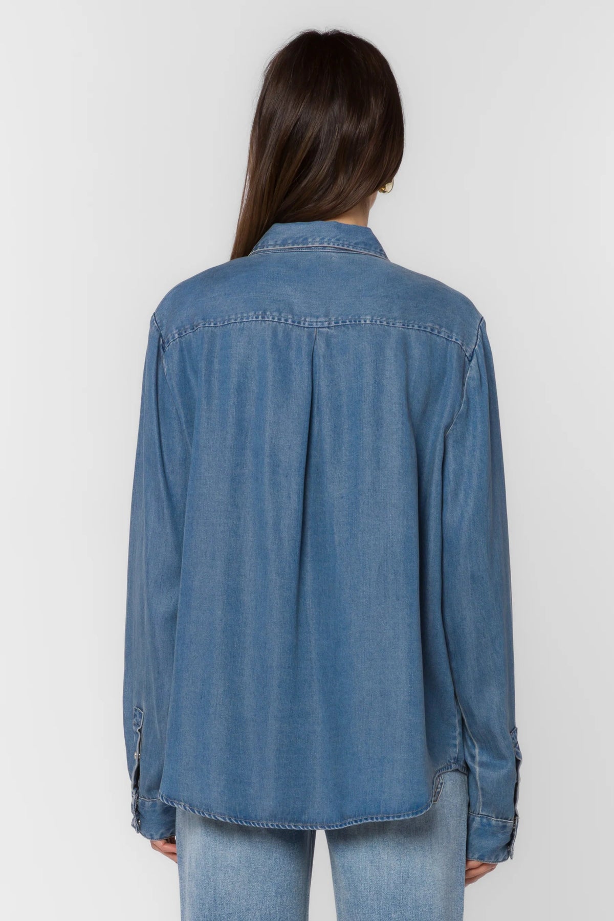 Darby Long Sleeve Snap Denim Shirt - Flea Boutiques