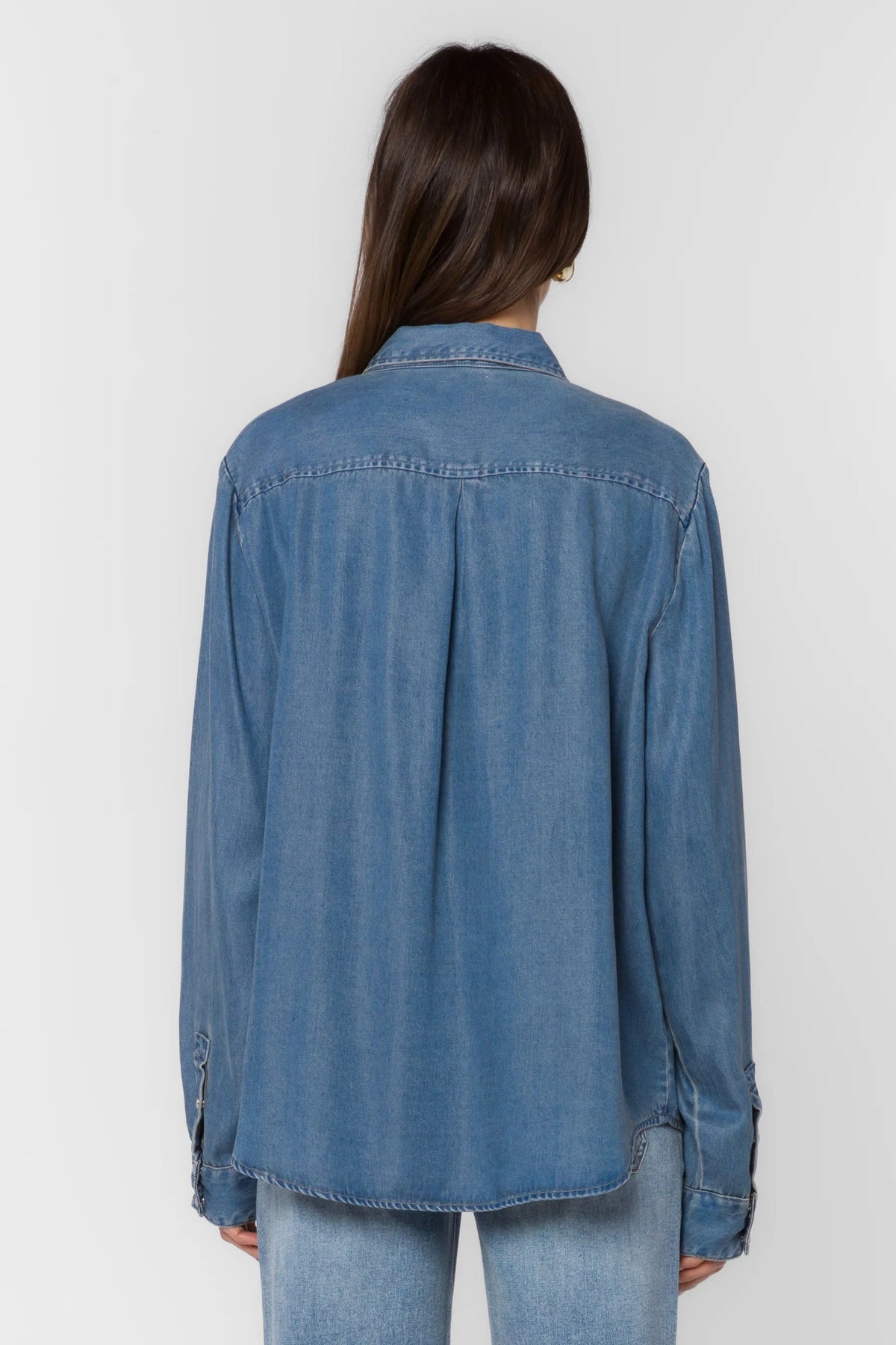 Darby Long Sleeve Snap Denim Shirt - Flea Boutiques