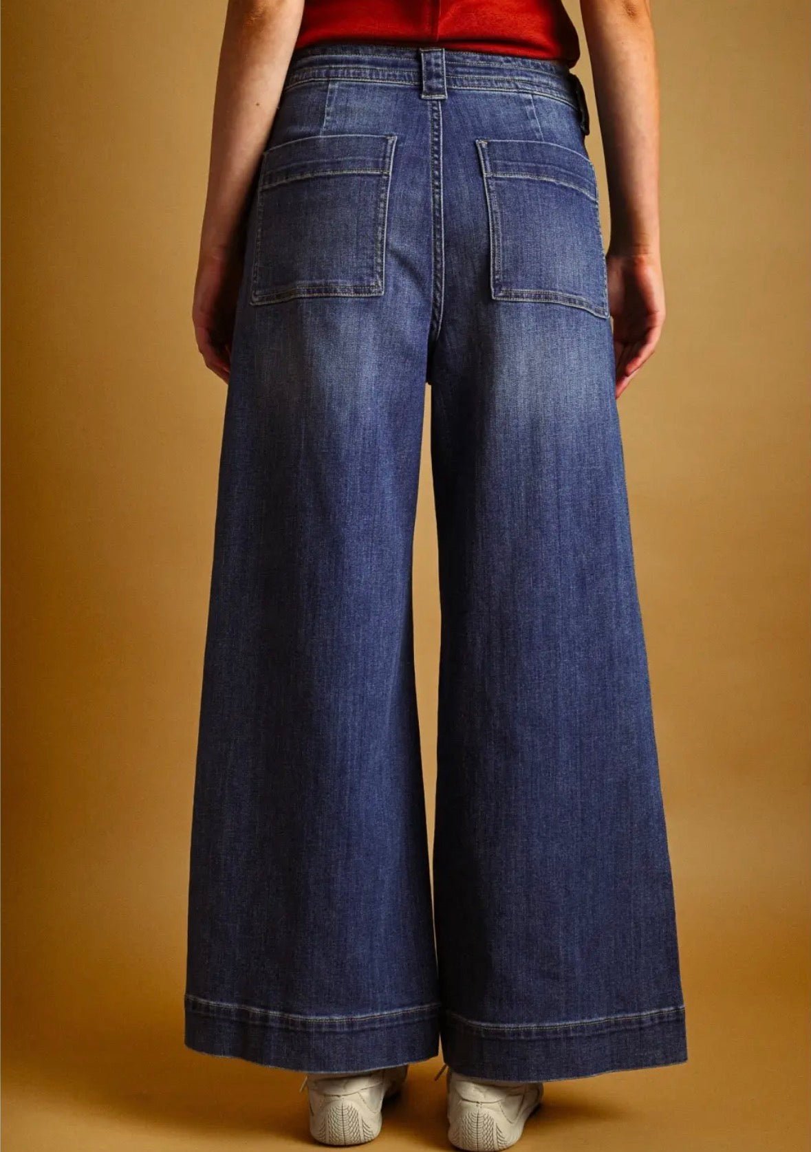 Dark Wash Tie Front Denim Pants - Flea Boutiques