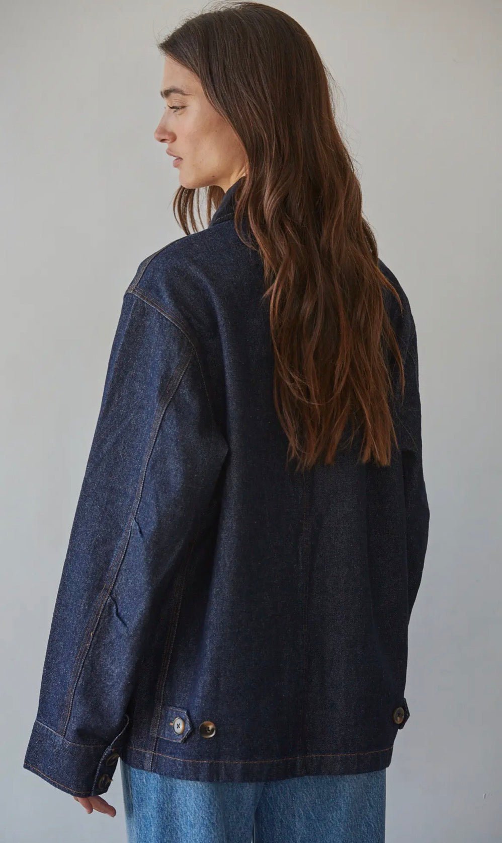 Denim Button Down Jacket - Flea Boutiques