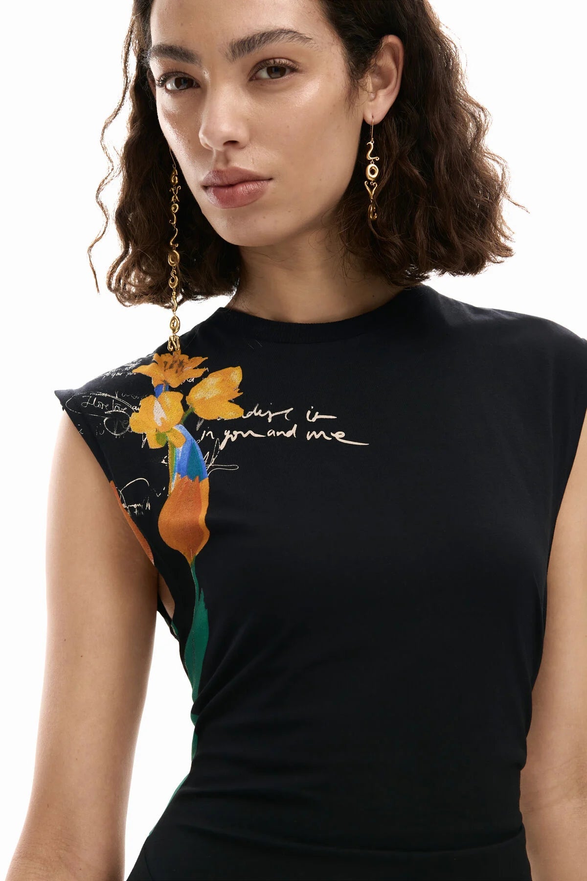 Desigual Asymmetric Floral Midi Dress - Flea Boutiques