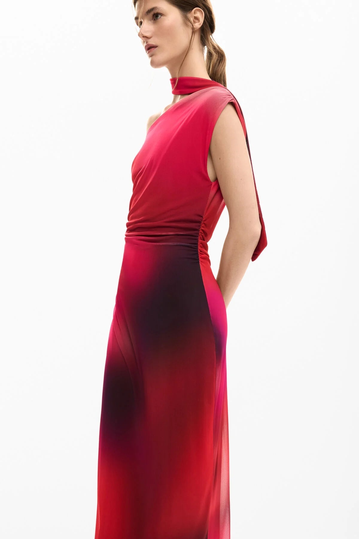 Desigual Asymmetrical Draped Mesh Dress - Flea Boutiques