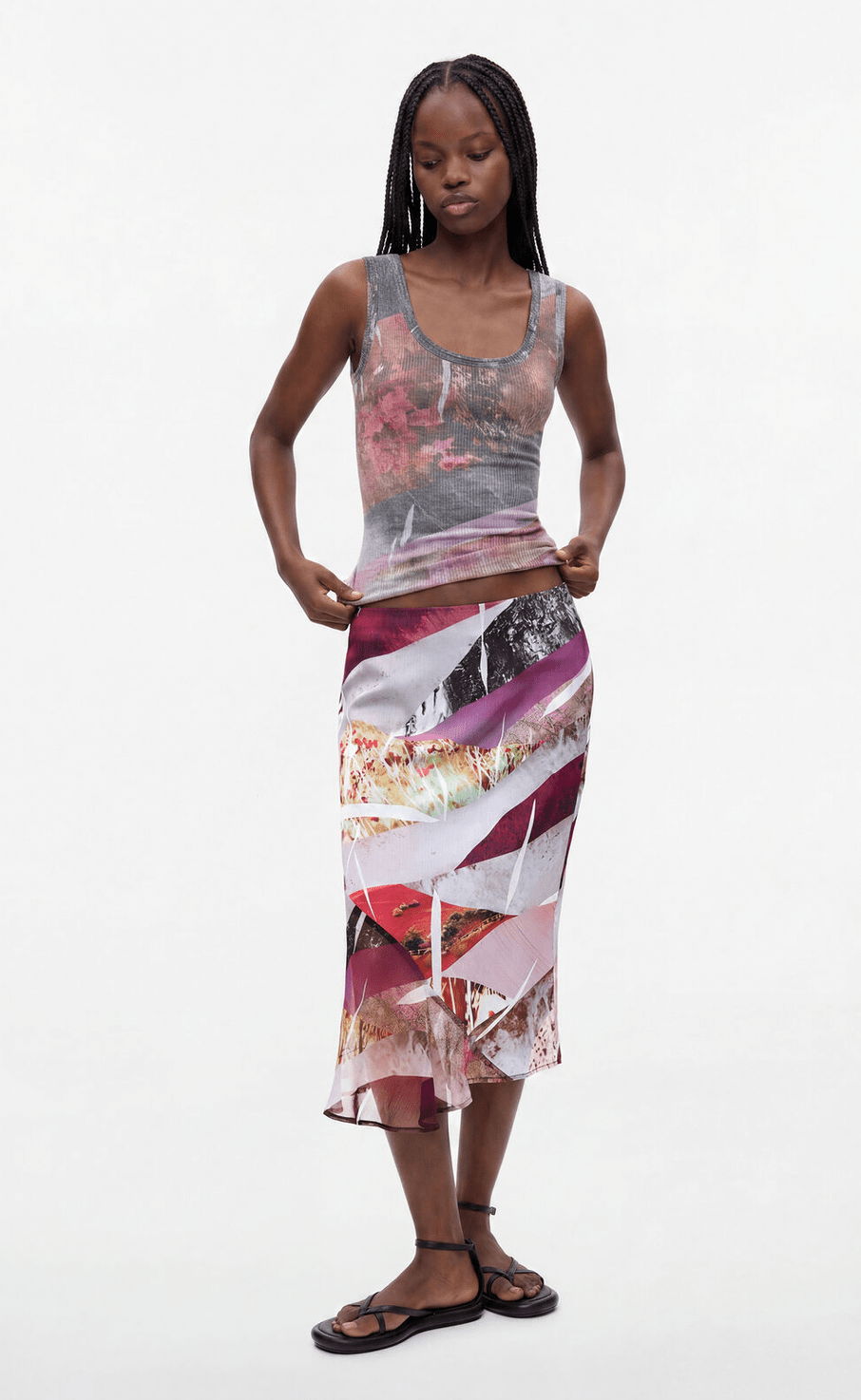 Desigual Asymmetrical Print Skirt - Flea Boutiques