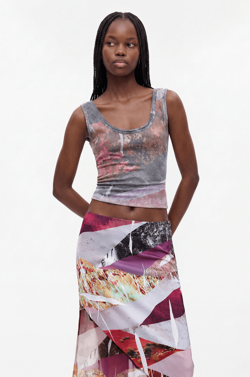 Desigual Asymmetrical Print Skirt - Flea Boutiques