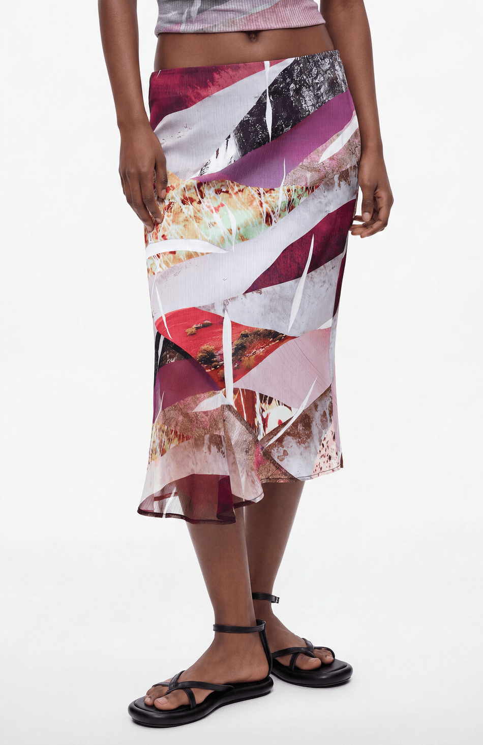 Desigual Asymmetrical Print Skirt - Flea Boutiques
