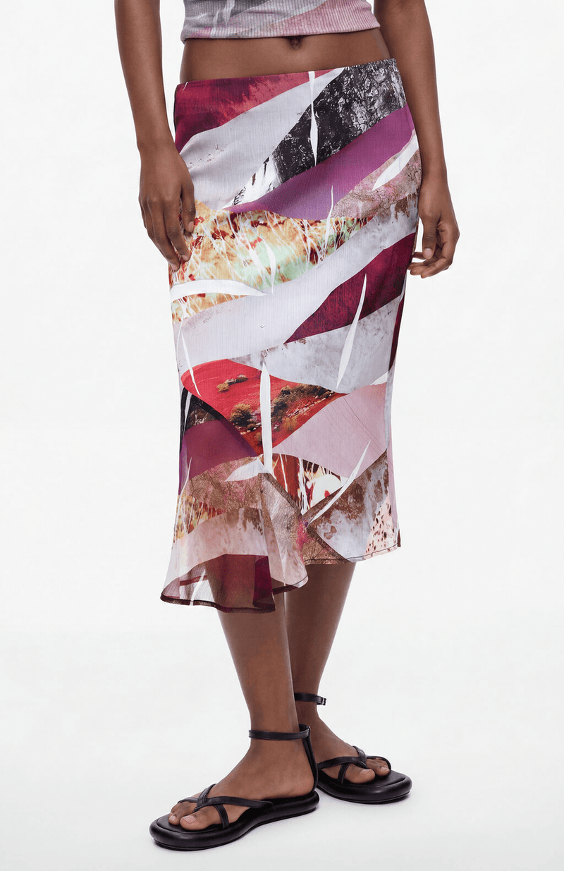 Desigual Asymmetrical Print Skirt - Flea Boutiques