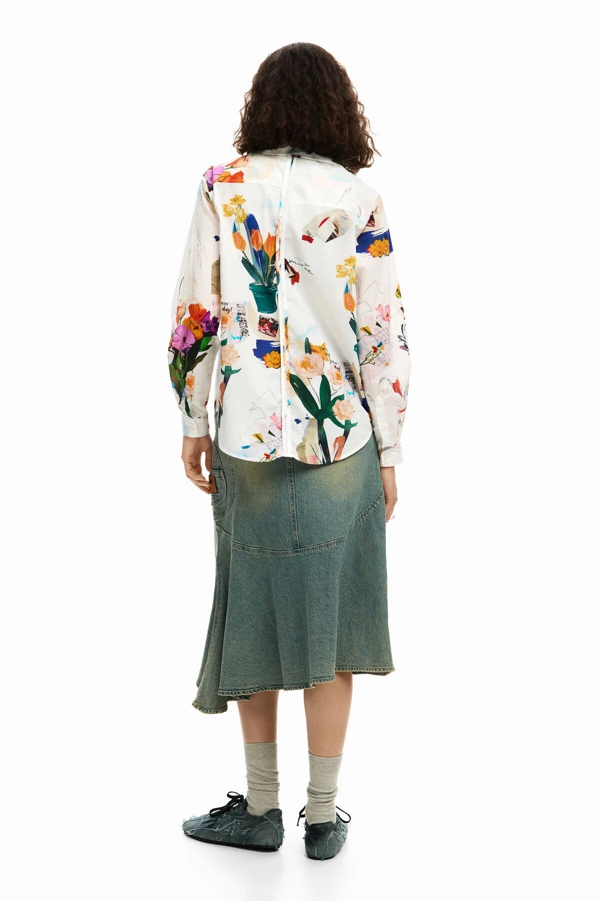 Desigual Collage Flower Button Down - Flea Boutiques