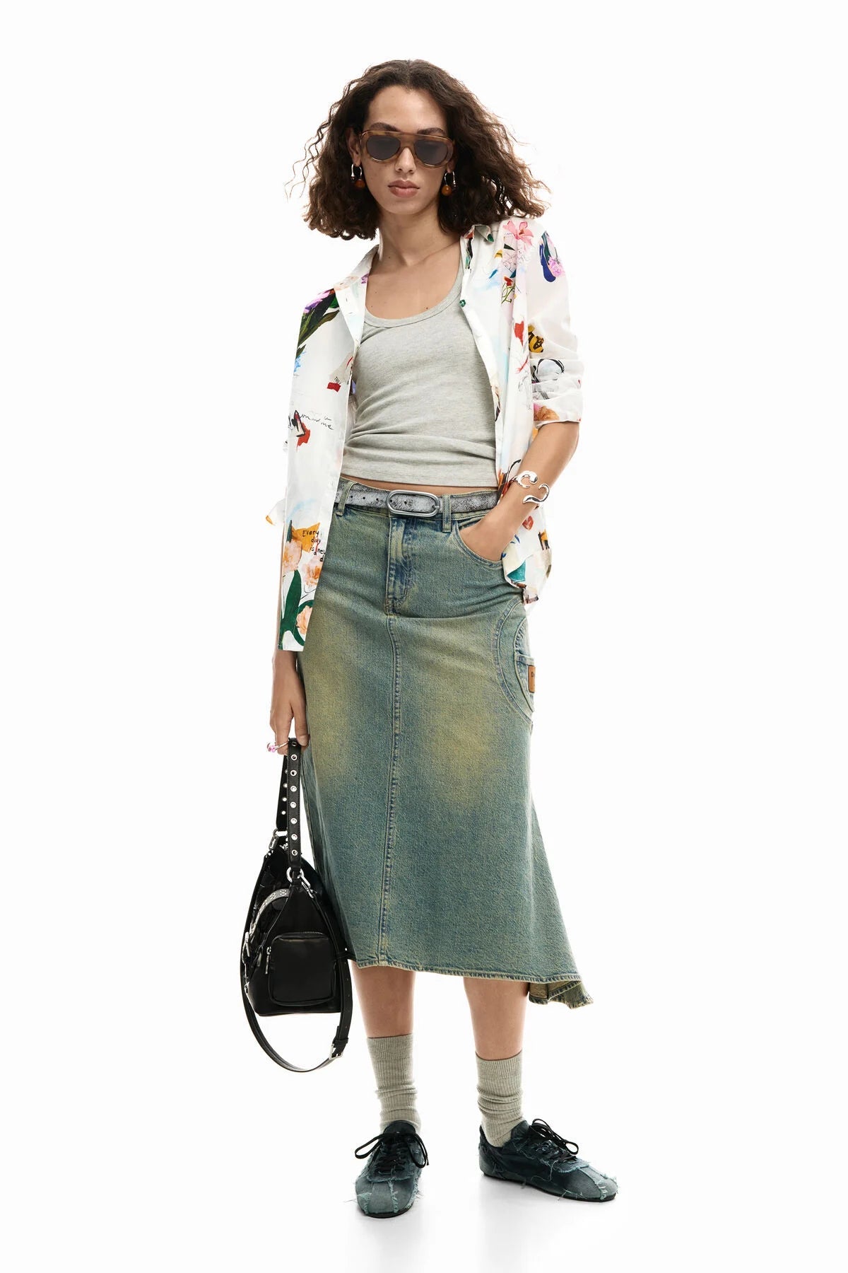 Desigual Collage Flower Button Down - Flea Boutiques
