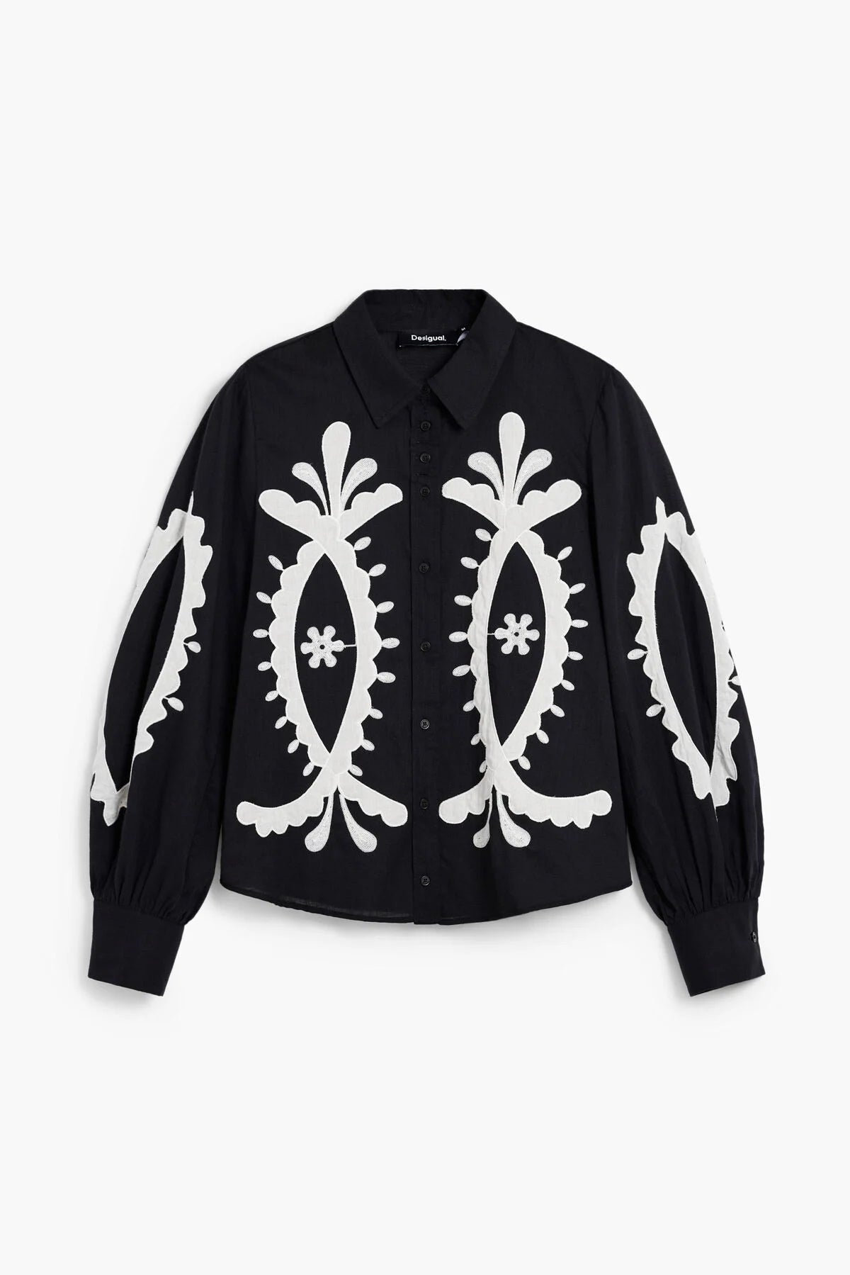 Desigual embroidery Balloon Sleeve Shirt - Flea Boutiques