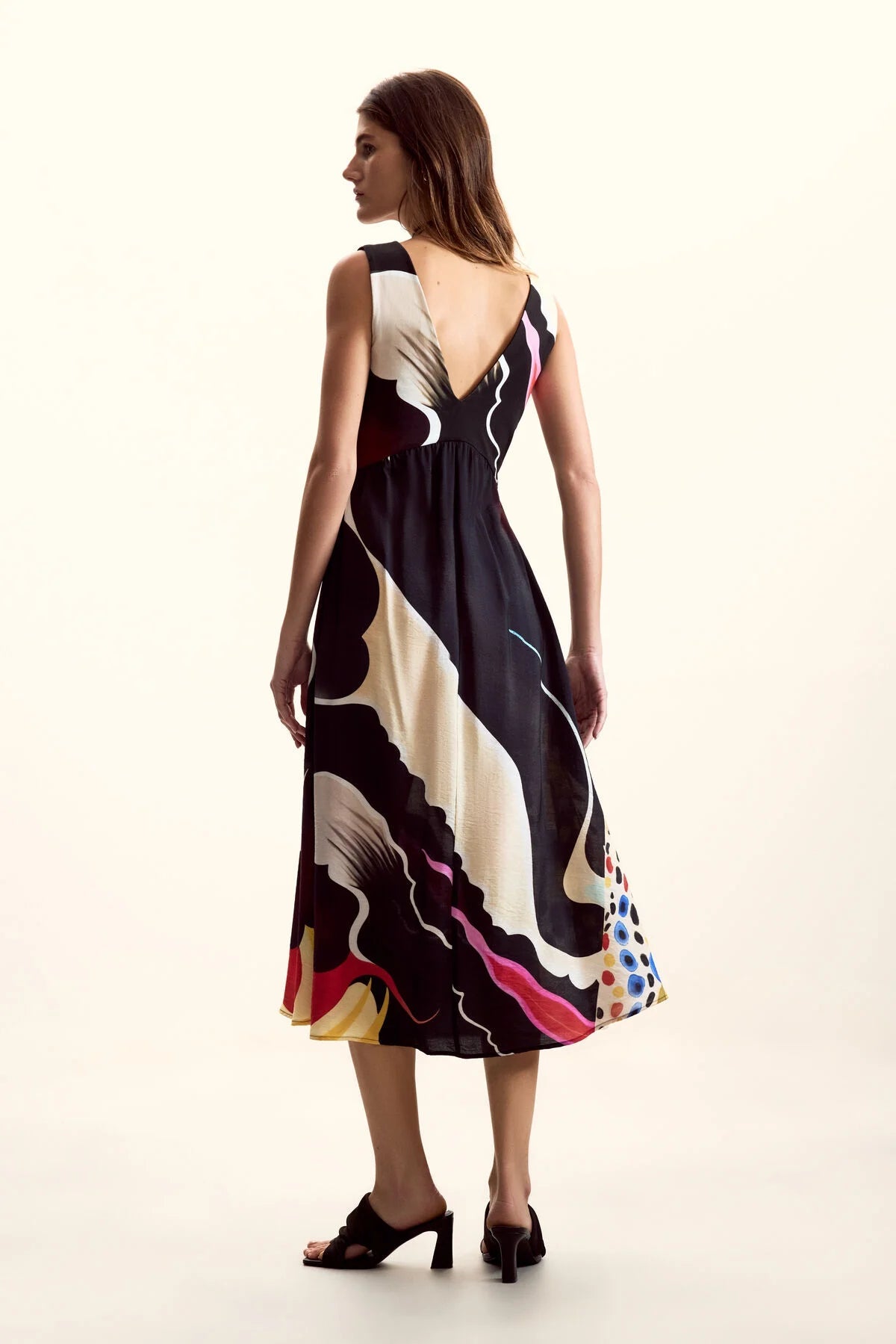 Desigual Lacroix V - Neck Midi Dress - Flea Boutiques