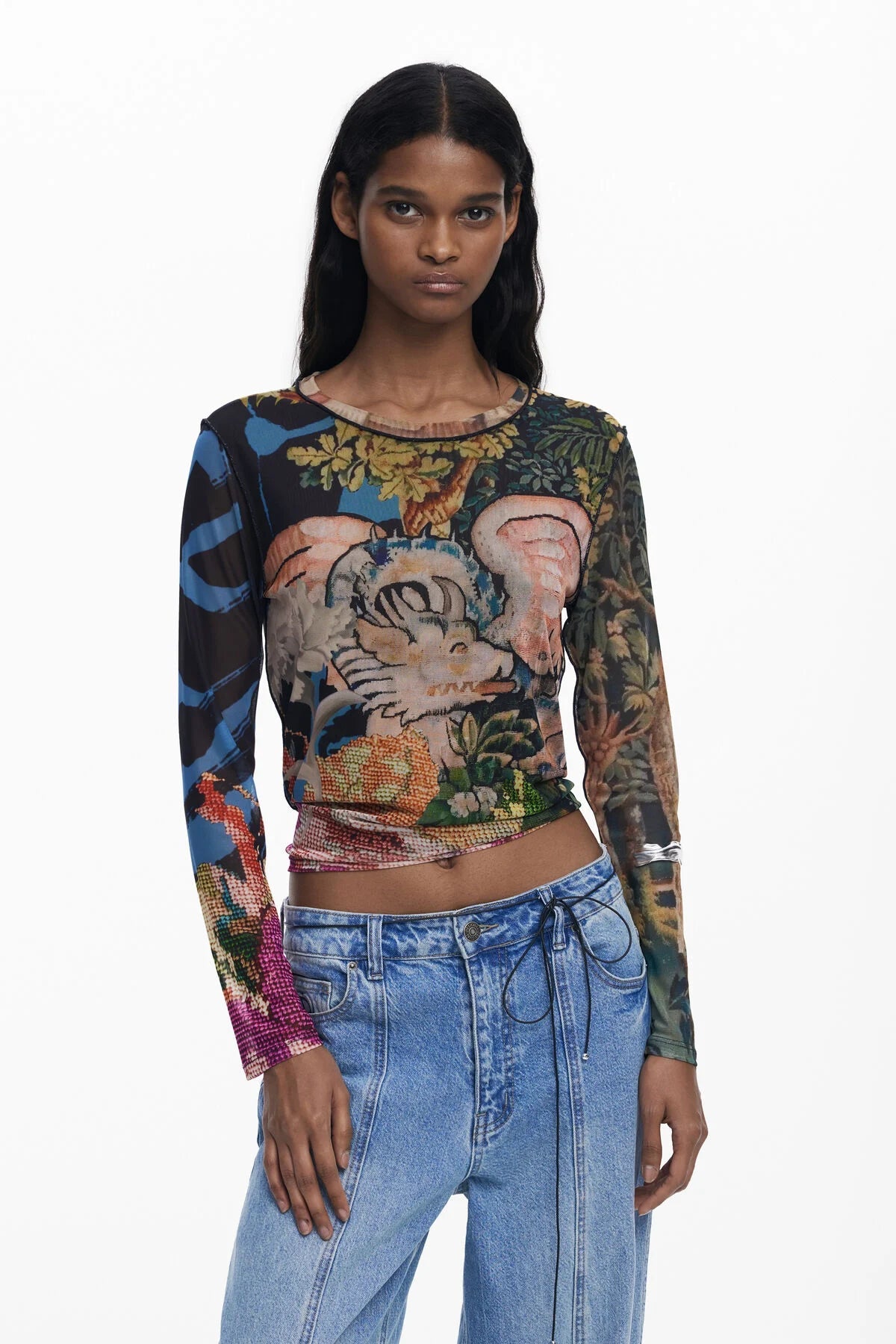 Desigual Long Sleeve Dragon Shirt - Flea Boutiques