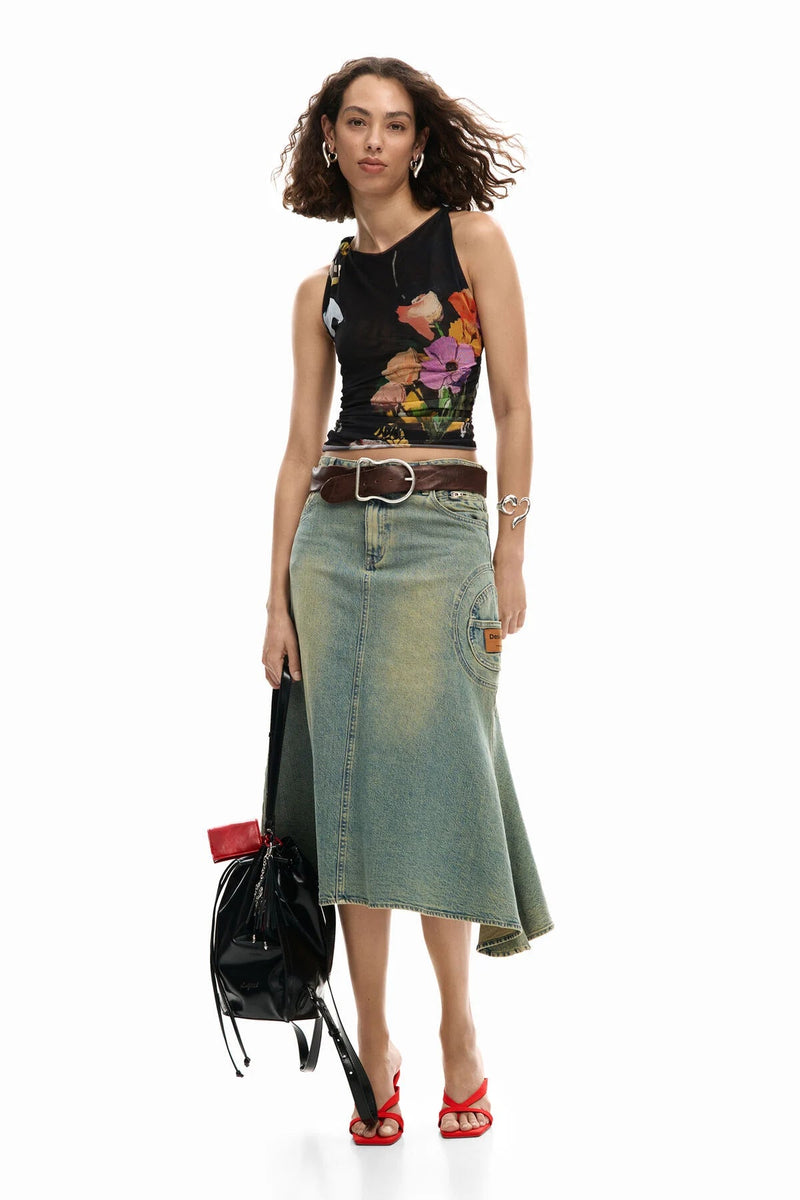 Desigual Mesh Tulle Floral Tank - Flea Boutiques