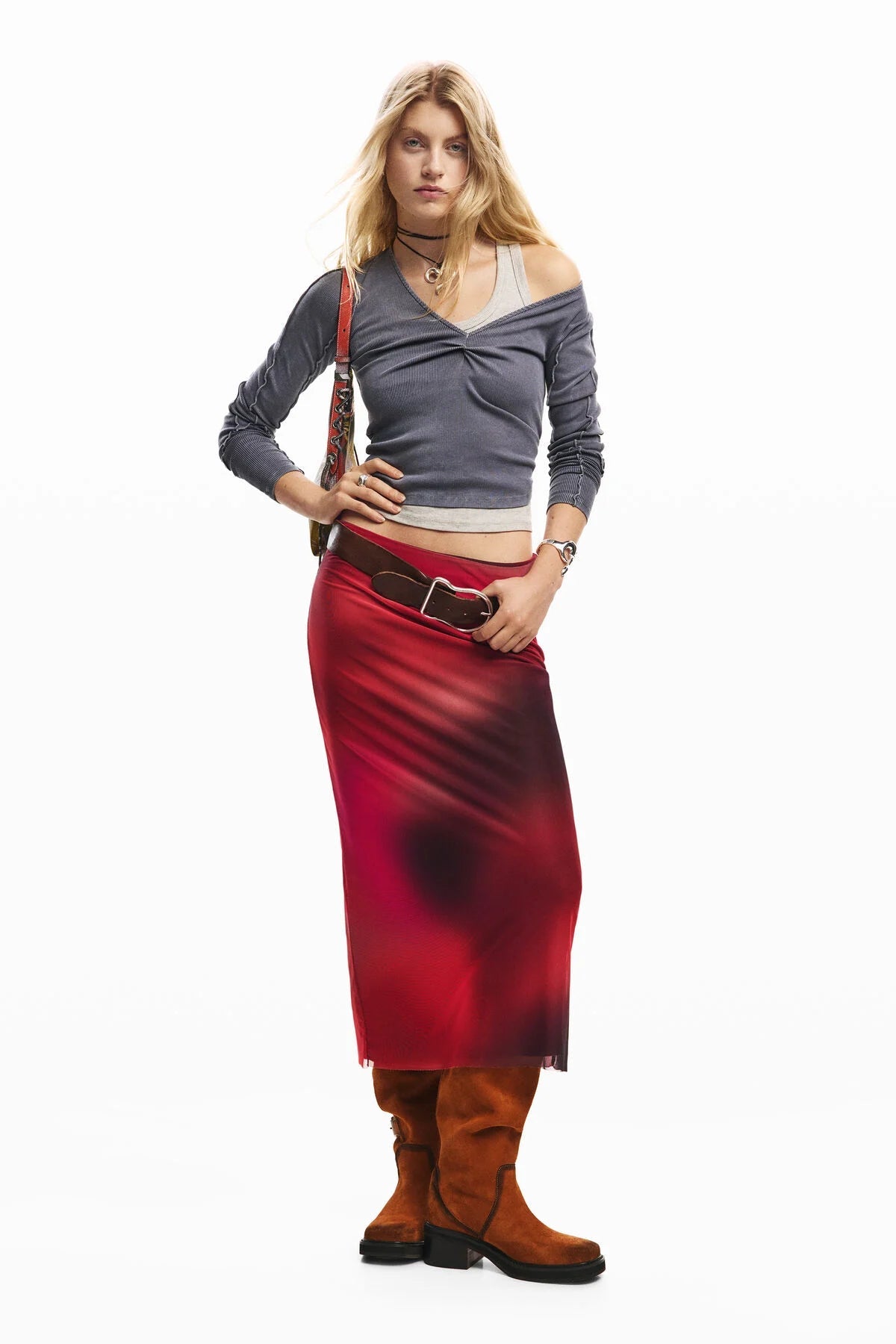 Desigual Midi Mesh Tulle Skirt - Flea Boutiques