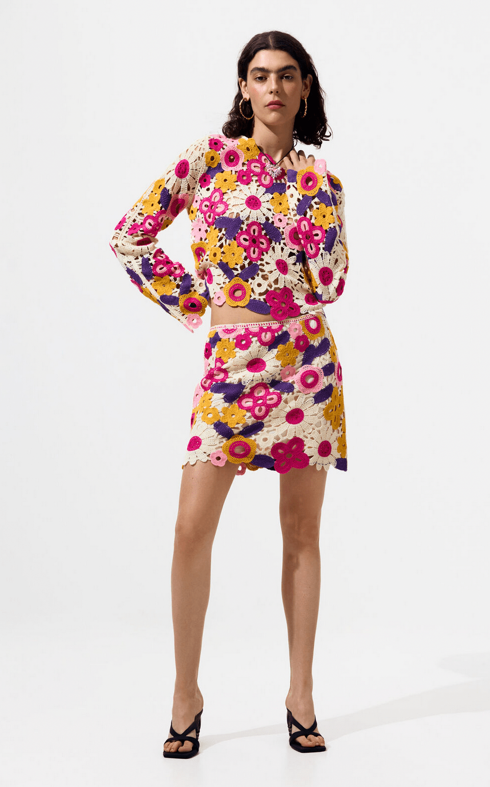 Desigual Multicolor Crochet Sweater - Flea Boutiques