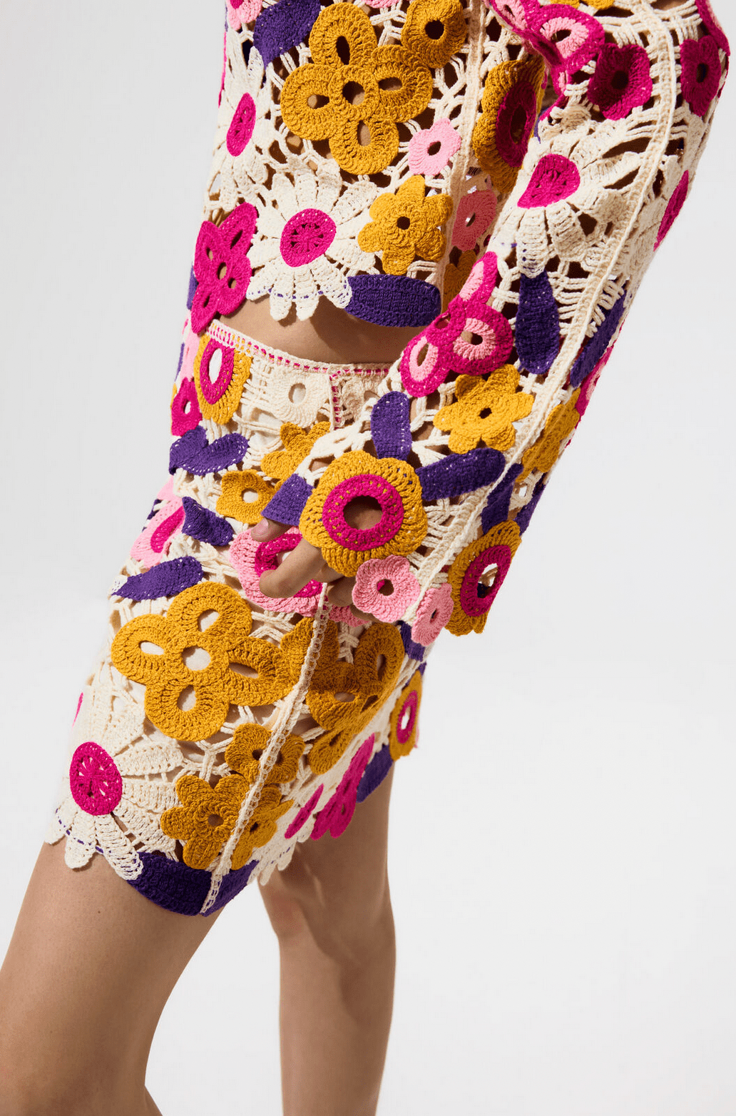 Desigual Multicolor Crochet Sweater - Flea Boutiques