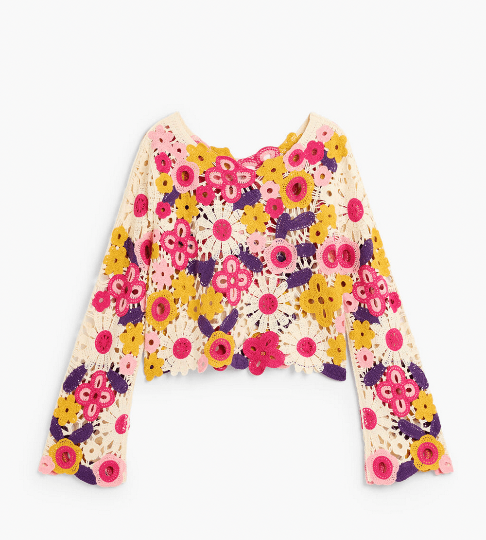 Desigual Multicolor Crochet Sweater - Flea Boutiques