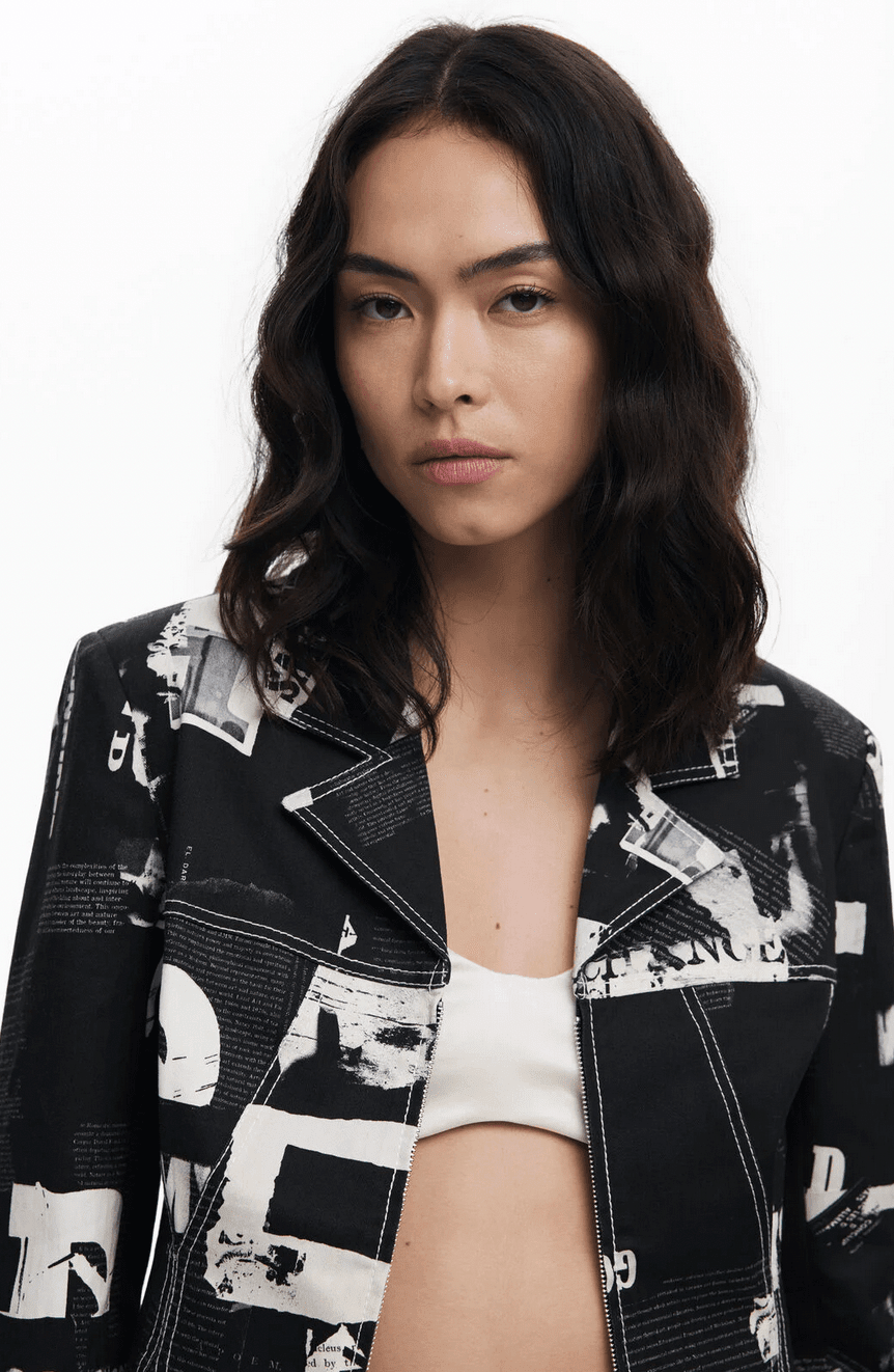 Desigual Newspaper Blazer - Flea Boutiques