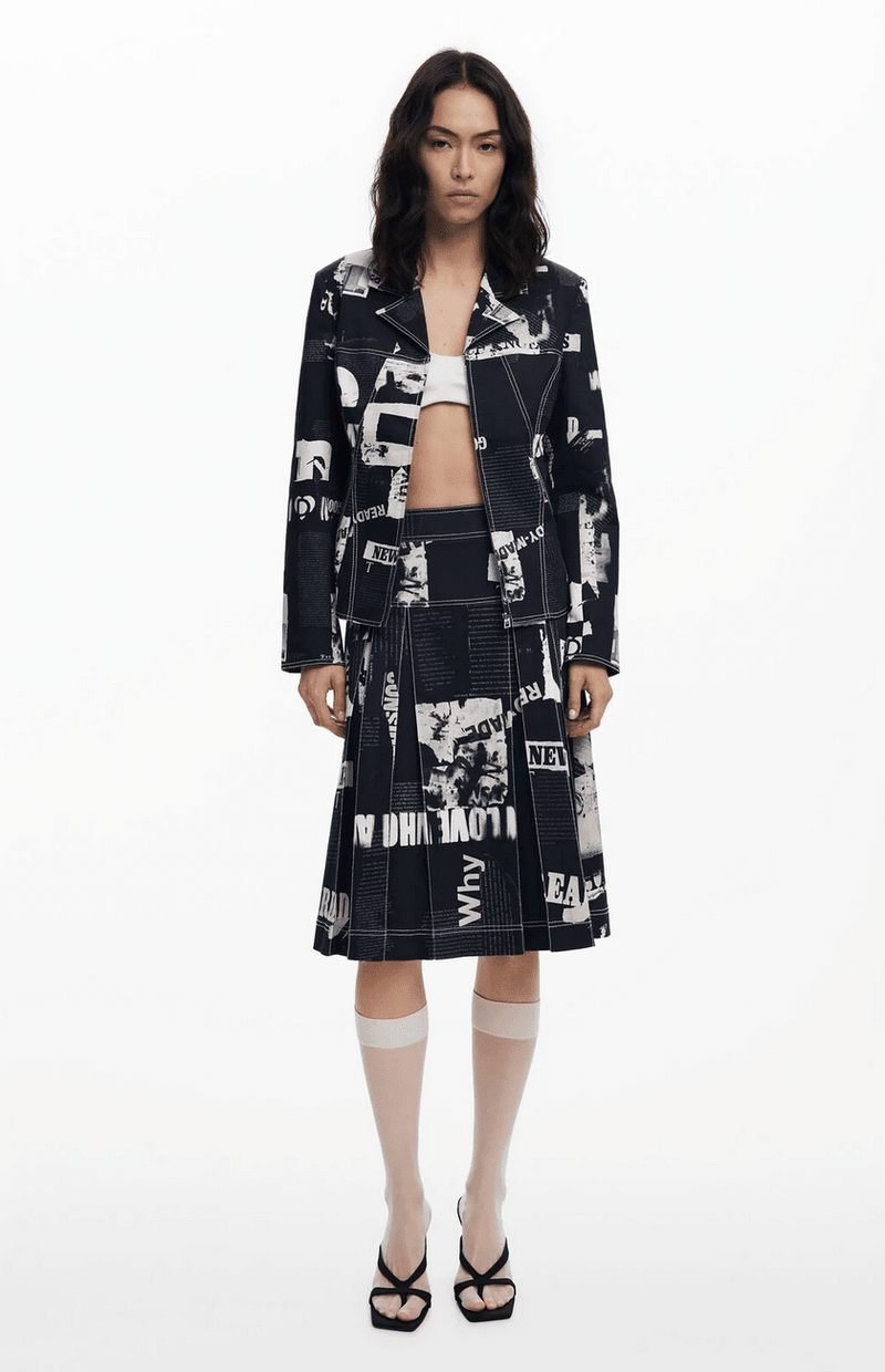 Desigual Newspaper Blazer - Flea Boutiques