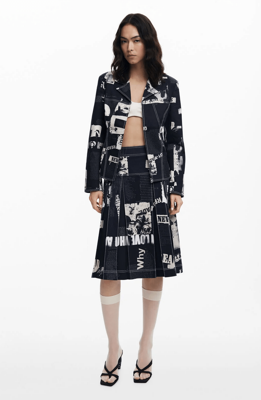 Desigual Newspaper Skirt - Flea Boutiques