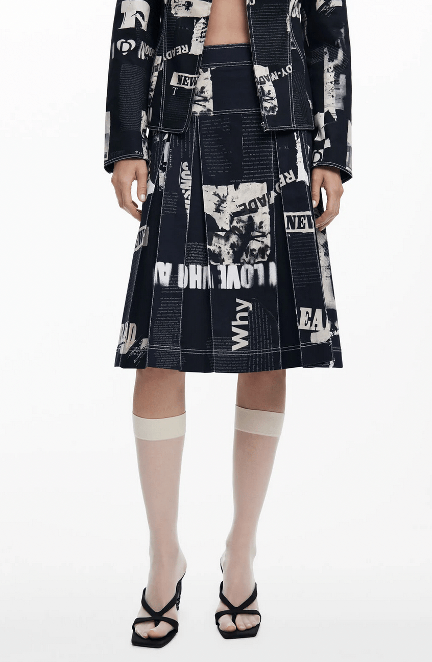 Desigual Newspaper Skirt - Flea Boutiques