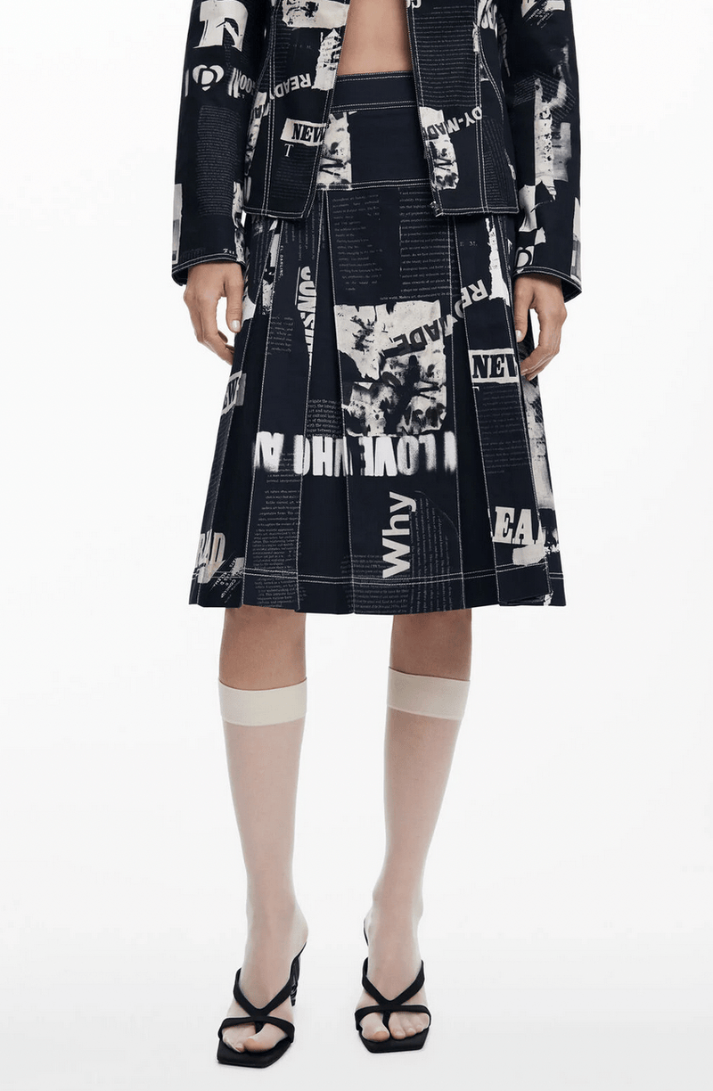Desigual Newspaper Skirt - Flea Boutiques