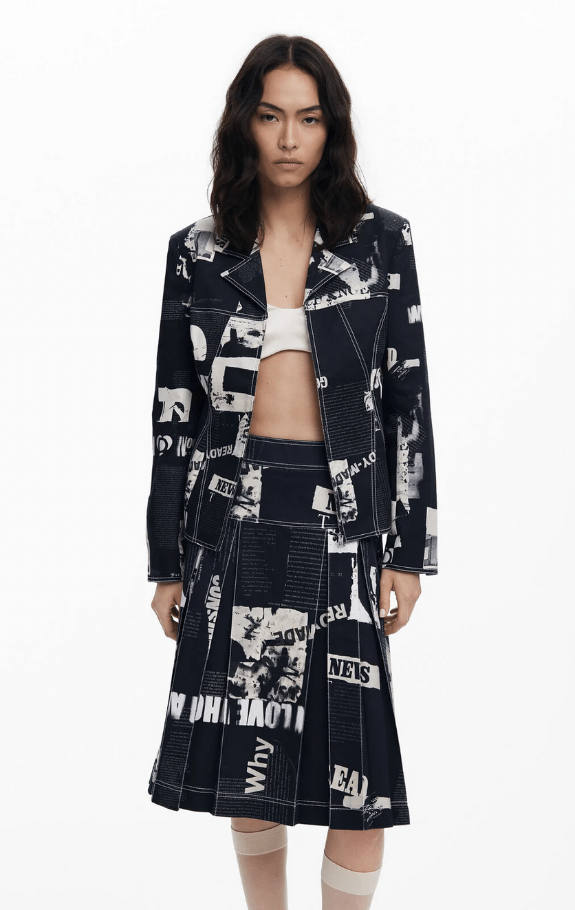 Desigual Newspaper Skirt - Flea Boutiques