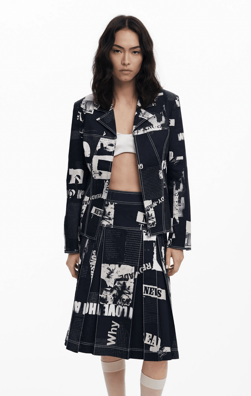 Desigual Newspaper Skirt - Flea Boutiques