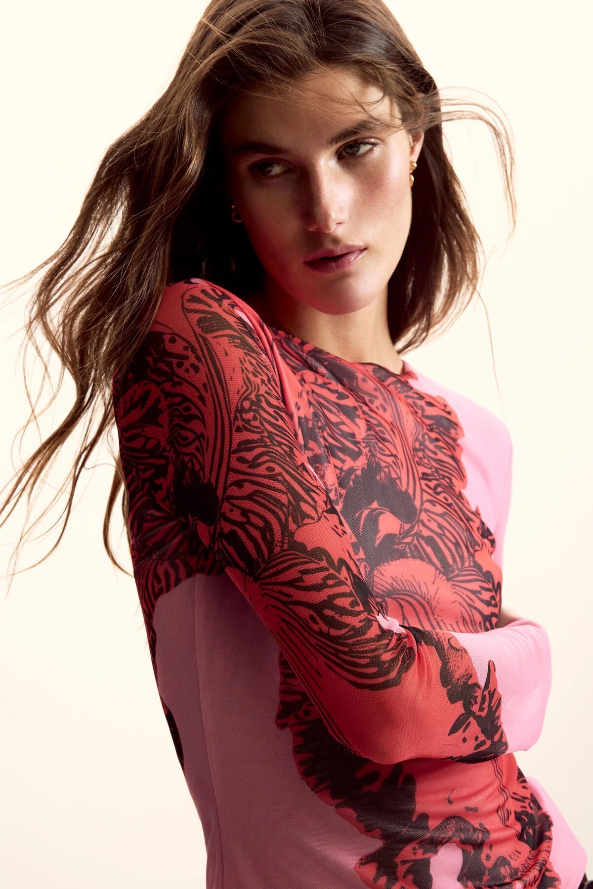 Desigual Orchid Long Sleeve Mesh Shirt - Flea Boutiques