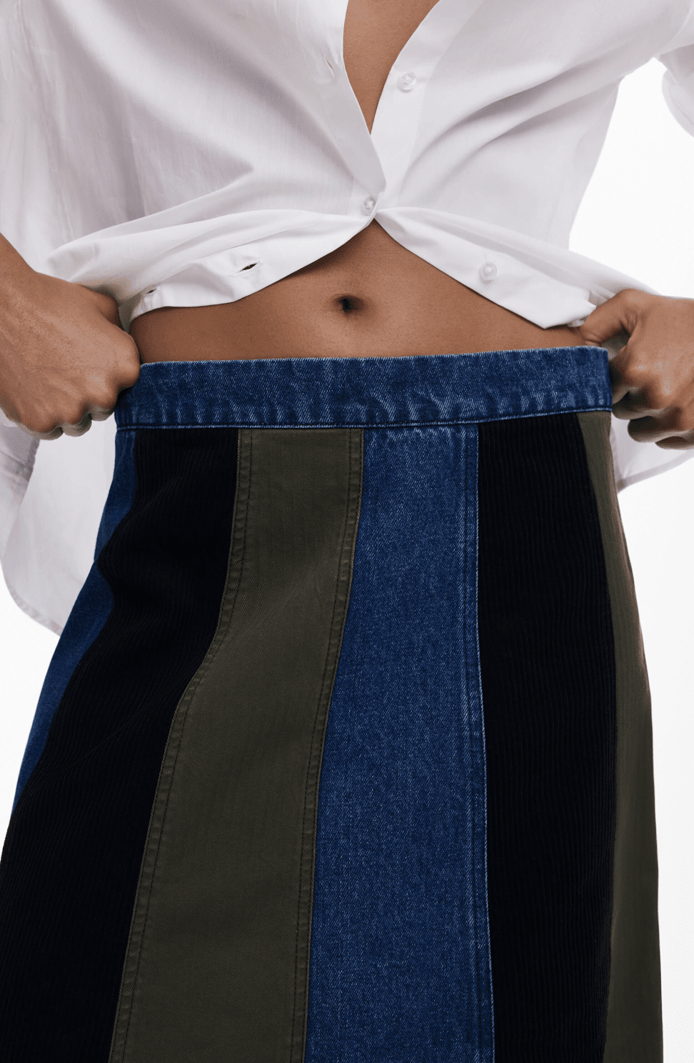 Desigual Multi Patchwork Midi Skirt - Flea Boutiques