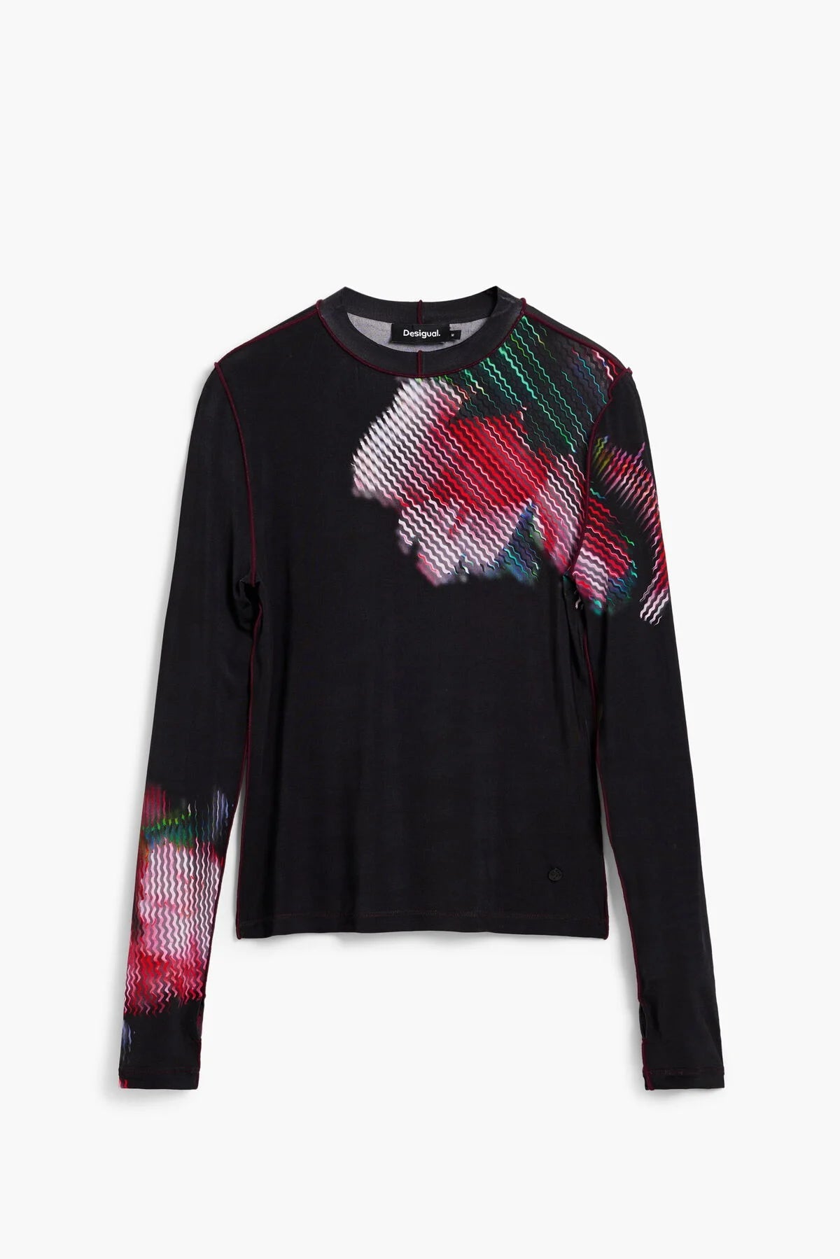 Desigual Pixelated Flower Long Sleeve Shirt - Flea Boutiques