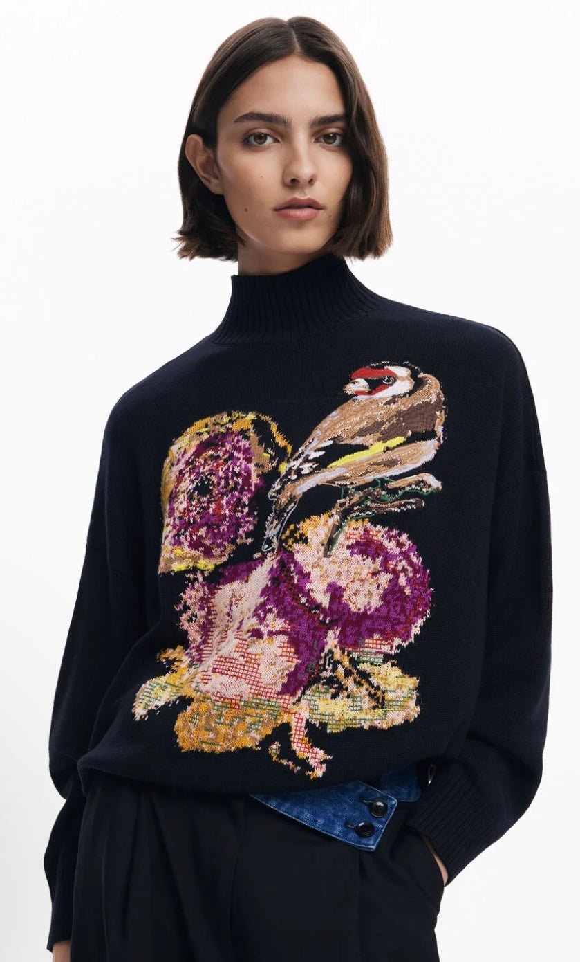 Desigual Pullover Bird Sweater - Flea Boutiques
